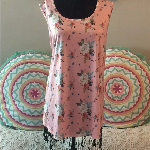 NWT multiple sizes boho inspired pink‎ rose blouse - Picture 5 of 5